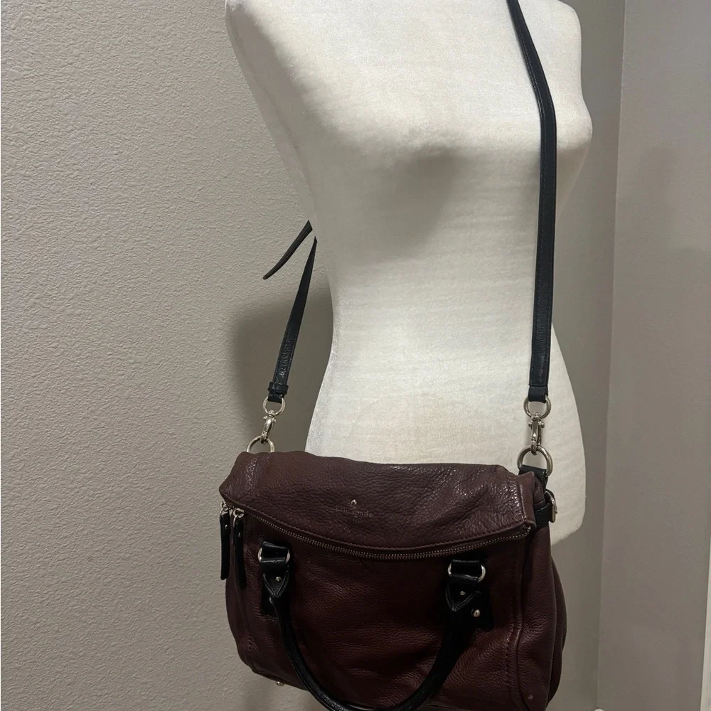 Kate Spade Chocolate Brown Satchel with Black Handles